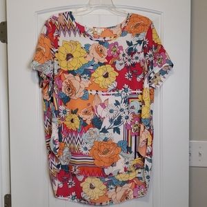 Bright Patterned Floral Top